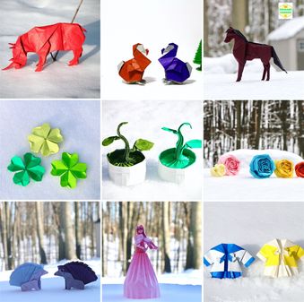 Origami models in the snow 😍😍