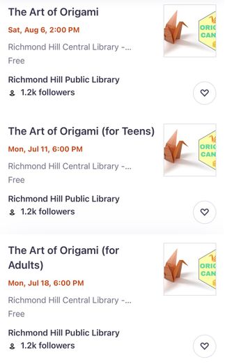 2022, Free Origami Teaching at the RH library